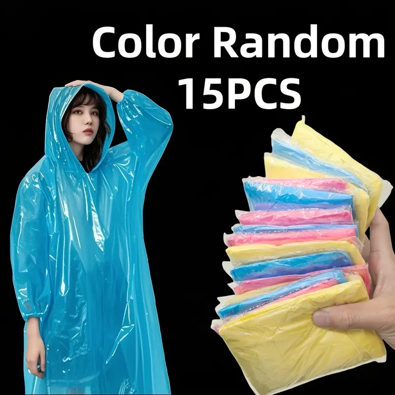 15/30PCS Randomly Colored Disp - огляд і ціна Emergency Poncho Rain